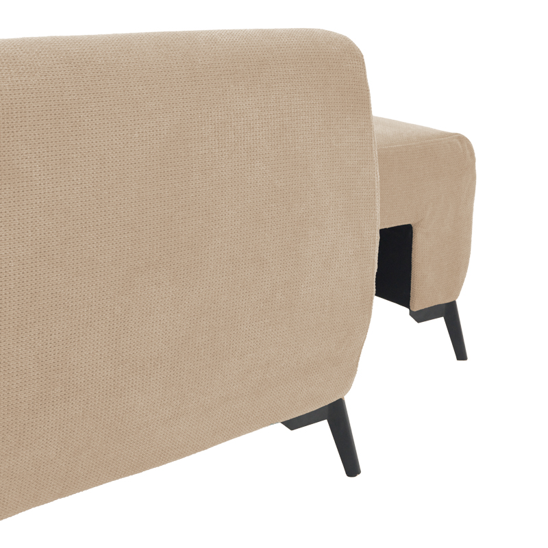 Divan krevat 3-vendësh me hapësirë ruajtjeje Settee Pakoworld pëlhurë në ngjyrë bezhë 286x204x93cm
