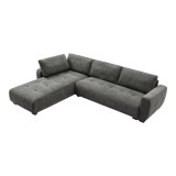Divan i kthyeshëm Gianco pakoworld pëlhurë në nuancë gri 298x208x85cm