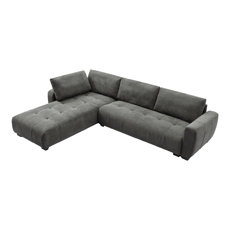 Divan i kthyeshëm Gianco pakoworld pëlhurë në nuancë gri 298x208x85cm