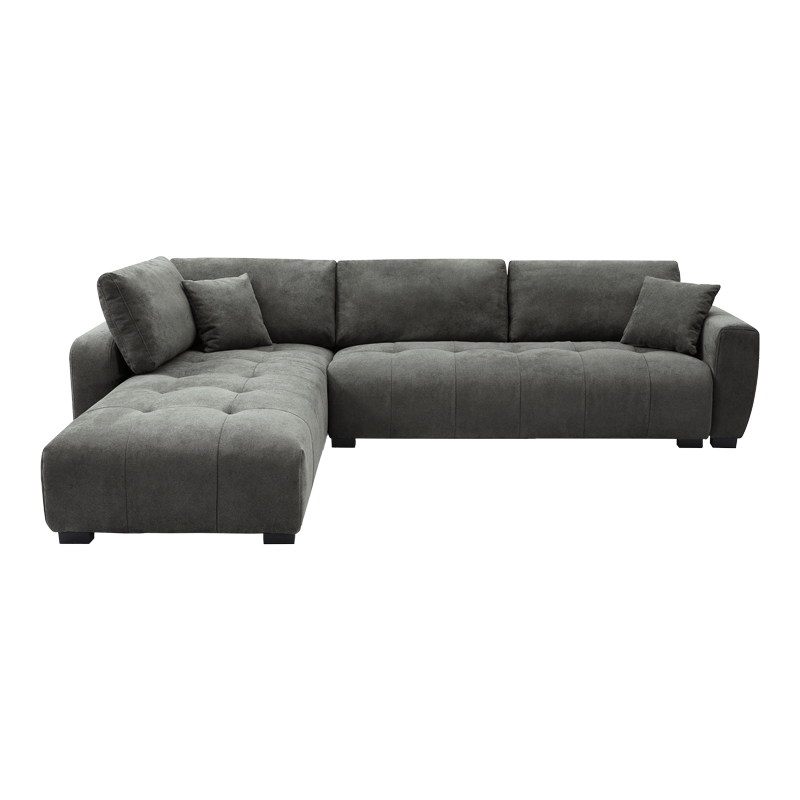 Divan i kthyeshëm Gianco pakoworld pëlhurë në nuancë gri 298x208x85cm