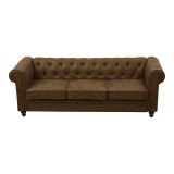 Divan 3-vendësh tip Chesterfield pakoworld PU kafe antike 203x84x67cm