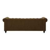 Divan 3-vendësh tip Chesterfield pakoworld PU kafe antike 203x84x67cm