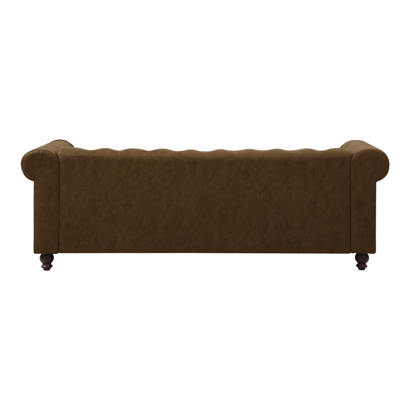 Divan 3-vendësh tip Chesterfield pakoworld PU kafe antike 203x84x67cm