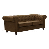 Divan 2-vendësh tip Chesterfield pakoworld PU kafe antike 160x84x67cm