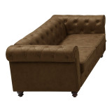 Divan 2-vendësh tip Chesterfield pakoworld PU kafe antike 160x84x67cm