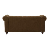 Divan 2-vendësh tip Chesterfield pakoworld PU kafe antike 160x84x67cm