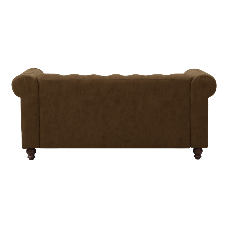 Divan 2-vendësh tip Chesterfield pakoworld PU kafe antike 160x84x67cm