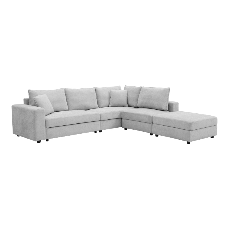 Divan multi-modal Navaro pakoworld pëlhurë gri 281x256x85cm