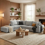Divan multi-modal Navaro pakoworld pëlhurë gri 281x256x85cm