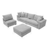 Divan multi-modal Navaro pakoworld pëlhurë gri 281x256x85cm