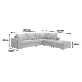 Divan multi-modal Navaro pakoworld pëlhurë gri 281x256x85cm