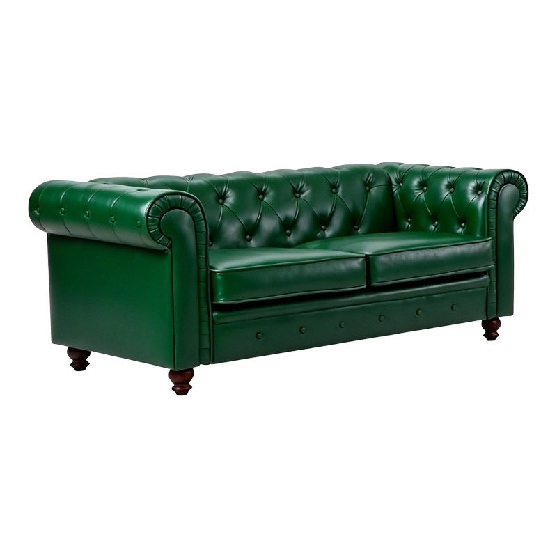 Divan dyvendësh Chesterfield pakoworld pu cypress 160x84x67cm