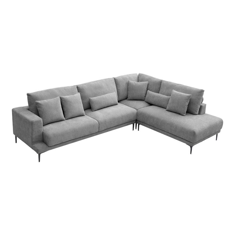 Divan këndi i majtë Maliva pakoworld pëlhurë gri 277x206x85cm