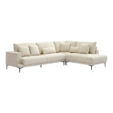 Divan këndi i majtë Maliva pakoworld pëlhurë beige 277x206x85cm