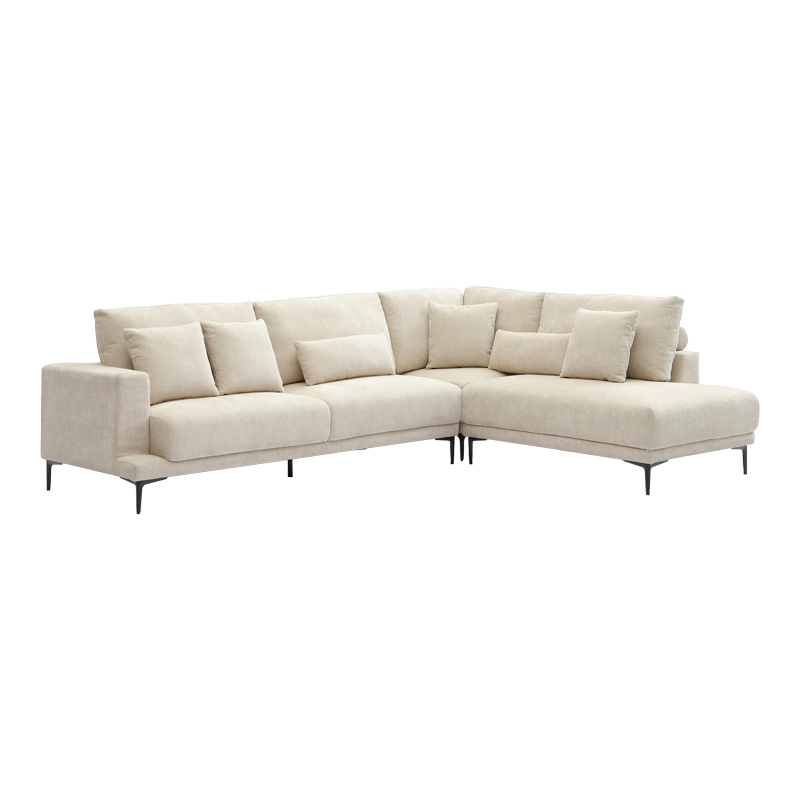 Divan këndi i majtë Maliva pakoworld pëlhurë beige 277x206x85cm