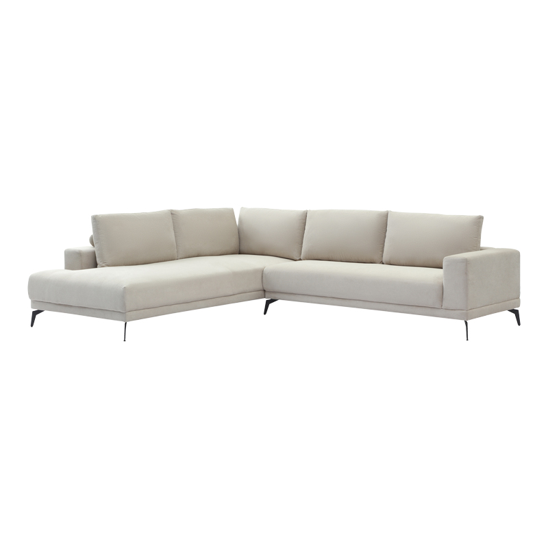 Divan këndi i djathtë Selio pakoworld pëlhurë beige 240x109x87cm