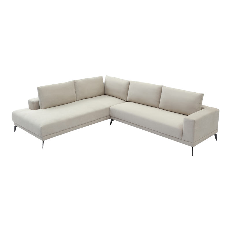 Divan këndi i djathtë Selio pakoworld pëlhurë beige 240x109x87cm