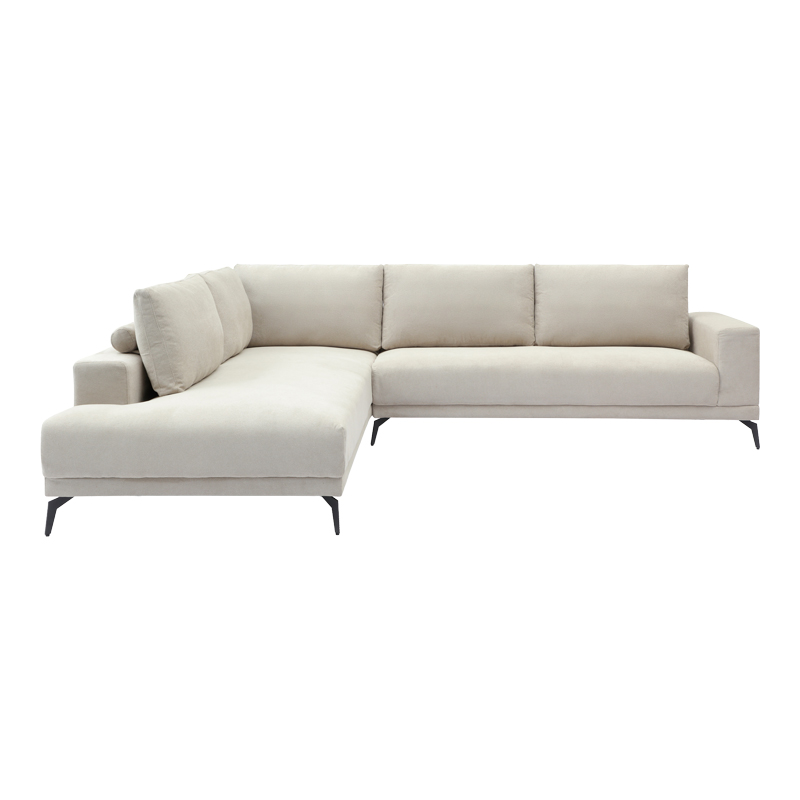 Divan këndi i djathtë Selio pakoworld pëlhurë beige 240x109x87cm