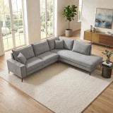 Divan këndor i majtë Zenqua pakoworld pëlhurë gri 291x233x90cm