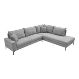 Divan këndor i majtë Zenqua pakoworld pëlhurë gri 291x233x90cm