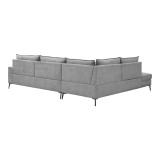 Divan këndor i majtë Zenqua pakoworld pëlhurë gri 291x233x90cm