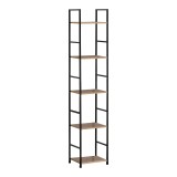 Bibliotekë Azuel pakoworld lisi-çelik i zi 29x23.5x144cm