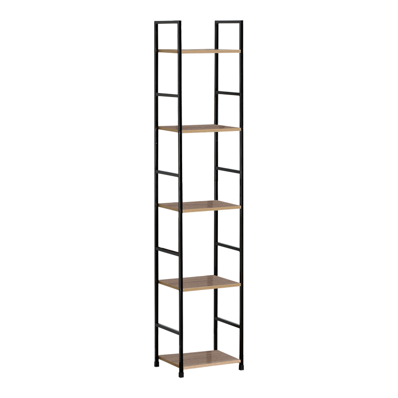 Bibliotekë Azuel pakoworld lisi-çelik i zi 29x23.5x144cm