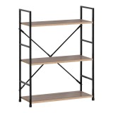 Bibliotekë-raft Manlo pakoworld çelik natyral-i zi 58.6x23.5x80cm
