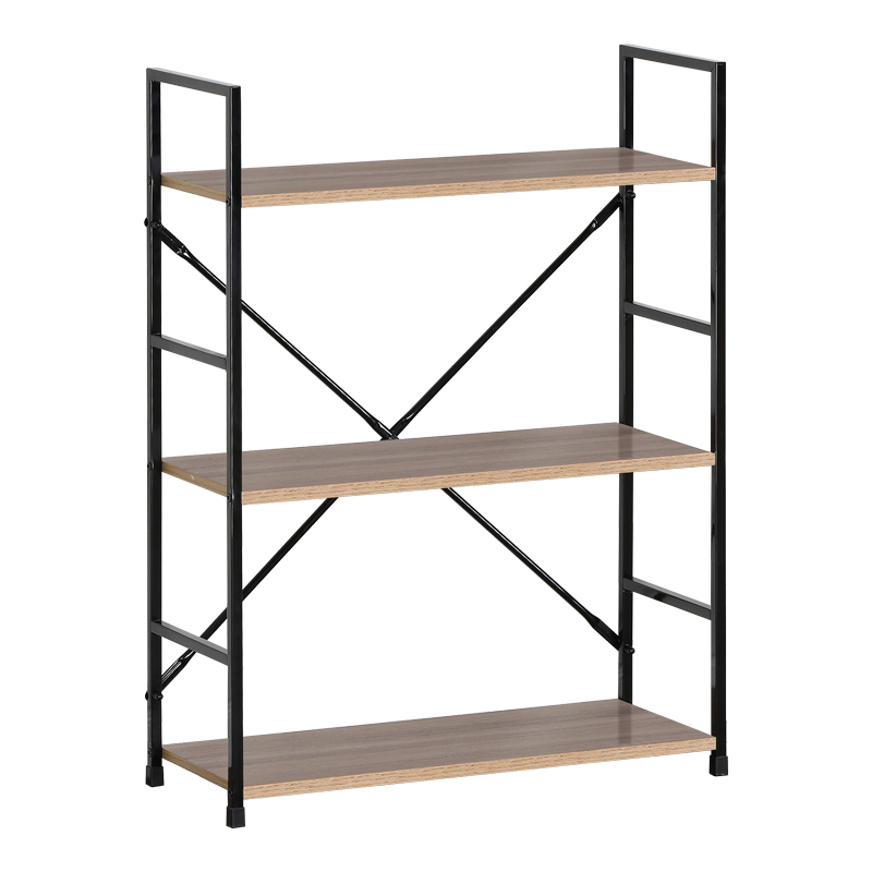 Bibliotekë-raft Manlo pakoworld çelik natyral-i zi 58.6x23.5x80cm