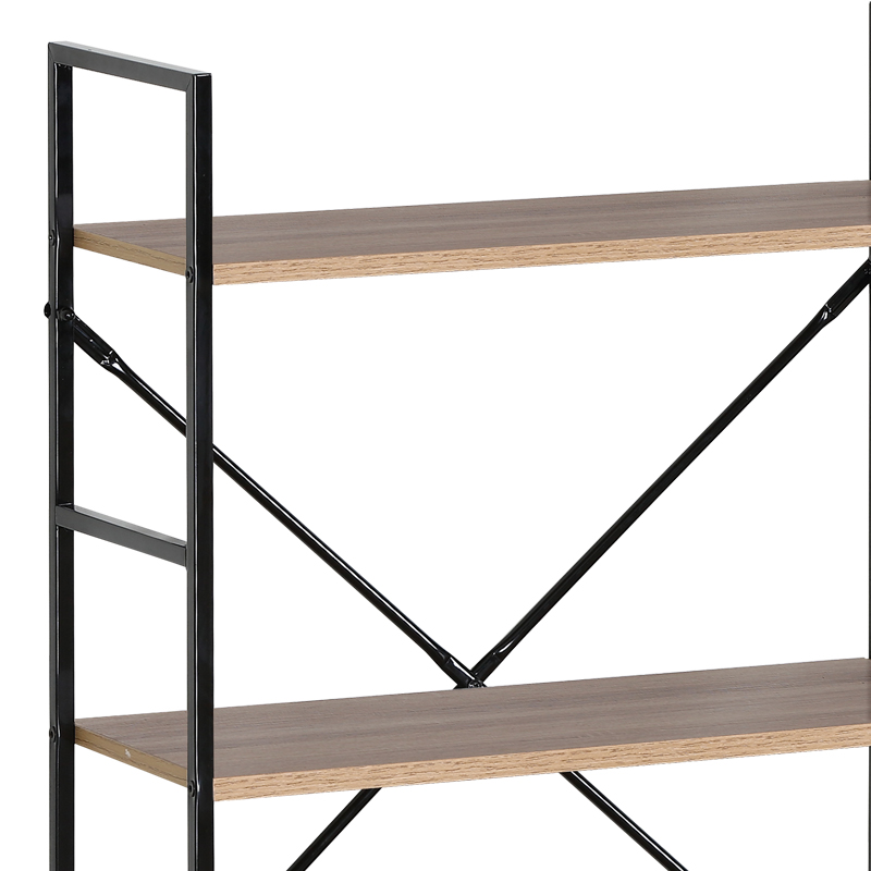 Bibliotekë-raft Manlo pakoworld çelik natyral-i zi 58.6x23.5x80cm
