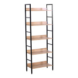 Bibliotekë Ramon pakoworld çelik natyral-i zi 60x28x160cm
