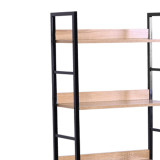 Bibliotekë Ramon pakoworld çelik natyral-i zi 60x28x160cm