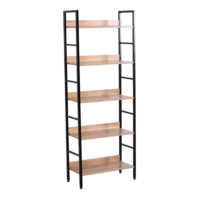 Bibliotekë Ramon pakoworld çelik natyral-i zi 60x28x160cm