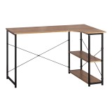 Tavolinë këndi Merlin pakoworld kënd i djathtë në nuancë lisi me metal të zi 120x73x75cm