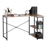 Tavolinë këndi Merlin pakoworld kënd i djathtë në nuancë lisi me metal të zi 120x73x75cm