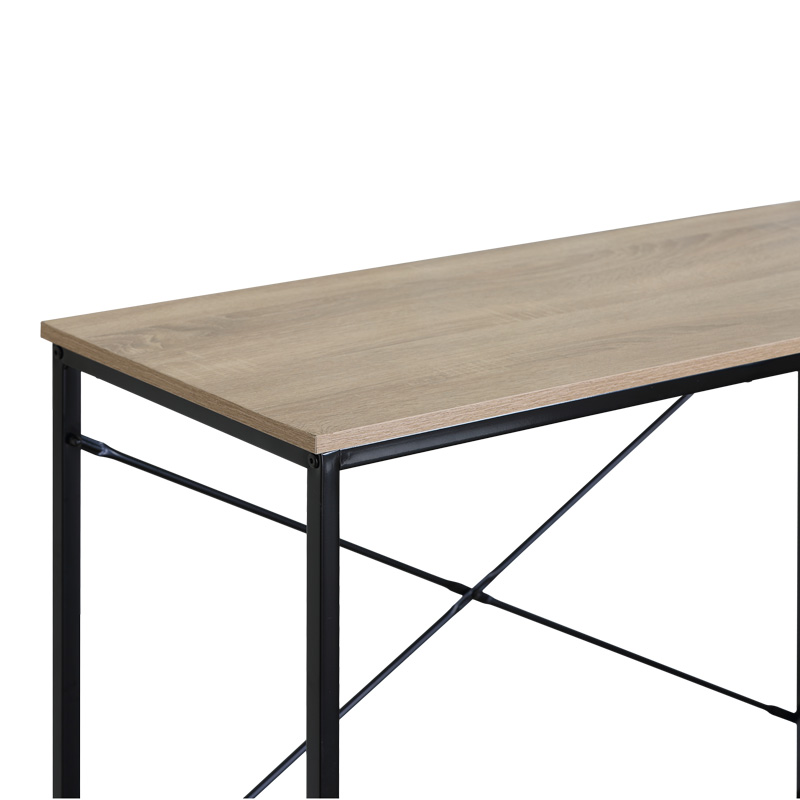 Tavolinë pune Bailon pakoworld në ngjyrë lisi me metal të zi 100x40x70cm