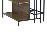 Set tavoline bari Bailon pakoworld në nuancë lisi me metal të zi 100x60x95cm