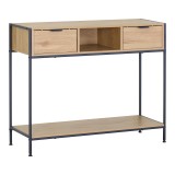 Konsolë Regando pakoworld në ngjyrë lisi me metal të zi 100x35x80cm