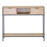 Konsolë Regando pakoworld në ngjyrë lisi me metal të zi 100x35x80cm
