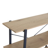 Raft dyshemeje Nebranzo pakoworld në ngjyrë lisi me metal të zi 106x35x80cm