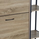 Dollap këpucësh për 12 palë Karleva pakoworld në ngjyrë lisi me metal të zi 88x24x87cm