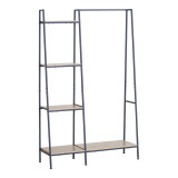 Njësi hyrjeje-raft Herevy pakoworld në ngjyrë lisi me metal të zi 101x35x160cm