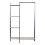 Njësi hyrjeje-raft Herevy pakoworld në ngjyrë lisi me metal të zi 101x35x160cm
