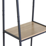 Njësi hyrjeje-raft Herevy pakoworld në ngjyrë lisi me metal të zi 101x35x160cm