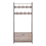 Njësi hyrjeje Ventoria pakoworld në ngjyrë lisi me metal të zi 84x30x182cm