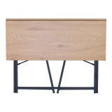 Tavolinë pune e palosshme Siklo pakoworld lis-metal i zi 100x46x75.5cm
