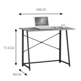Tavolinë pune e palosshme Siklo pakoworld lis-metal i zi 100x46x75.5cm