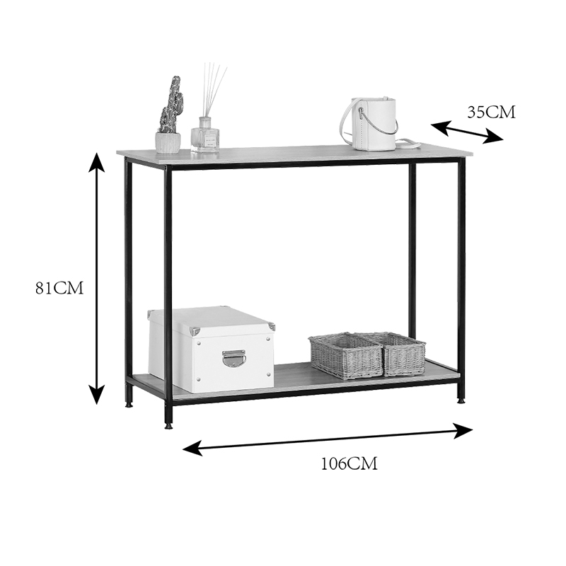 Konsolë Shima pakoworld lis-metal i zi 106x35x81cm
