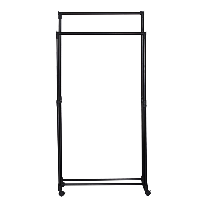 Varëse rrobash dyshemeje Ganco pakoworld metal i zi 74.5x39x157cm