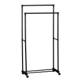 Varëse rrobash dyshemeje Ganco pakoworld metal i zi 74.5x39x157cm